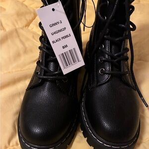 UNIONBAY Black Pebble Lace-Up Boots